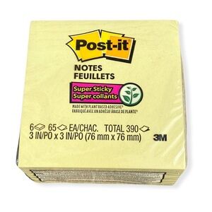 NWT Post-It‎ Notes Pack of 390 Yellow Office Supplies Stationary Planner 3 by 3